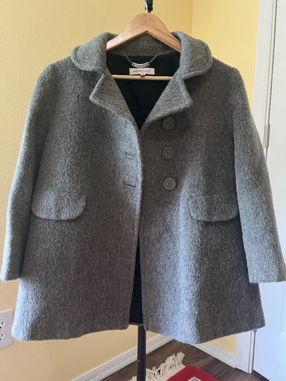 Grey Peacoat from SEE by CHLOÉ